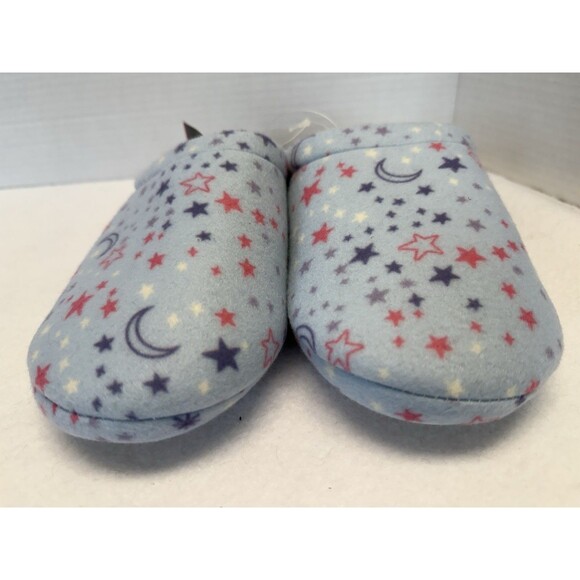 Cuddl Duds Girl's Printed Stars Fleece Clog Slippers Sz Lg 5-6 New - Picture 3 of 10